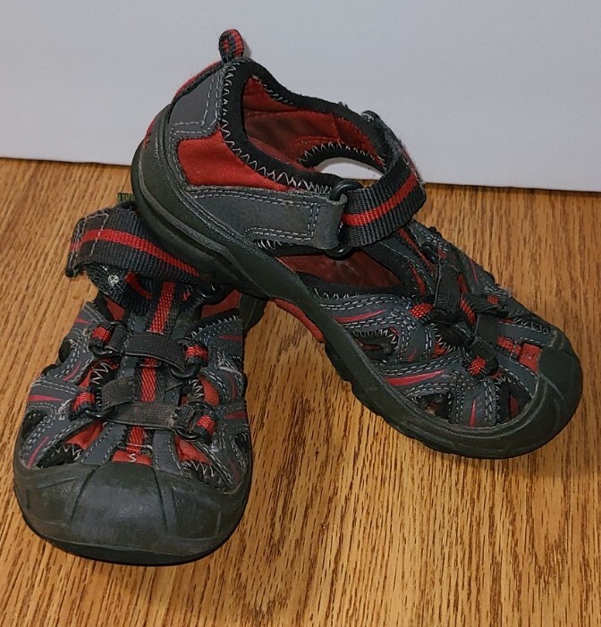 Scarpe da trekking Merrell bambini 10 sandali grigio rosso idrosport gioventù sport acquatici