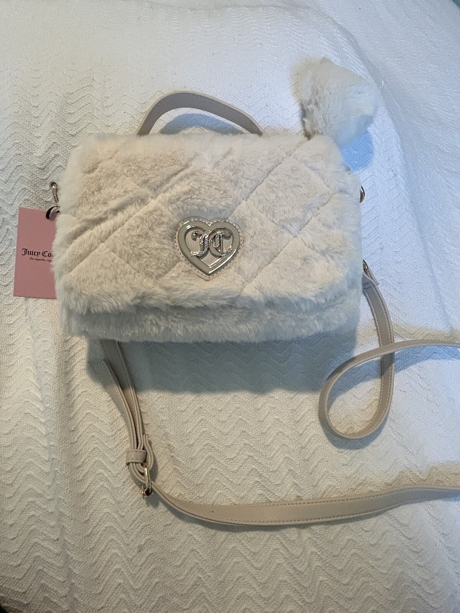 White Chanel Fluffy Purse BRAND NEW JUICY COUTURE WHITE FAUX FUR