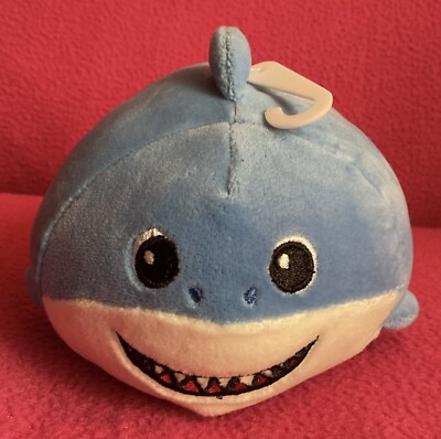 Linzy Smoochy Pals Smiley Hai blau & weiß weich weiches Plüschtier 7 Zoll