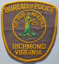 VINTAGE USA RICHMOND VIRGINIA BUREAU OF POLICE UNIFORM SHOULDER PATCH BADGE