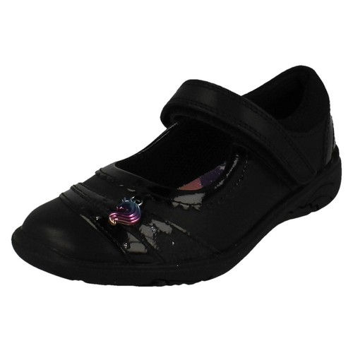 Zapatos escolares Clarks 'Relda SparK' negros charol o cuero gancho y bucle para niñas - Imagen 2 de 21