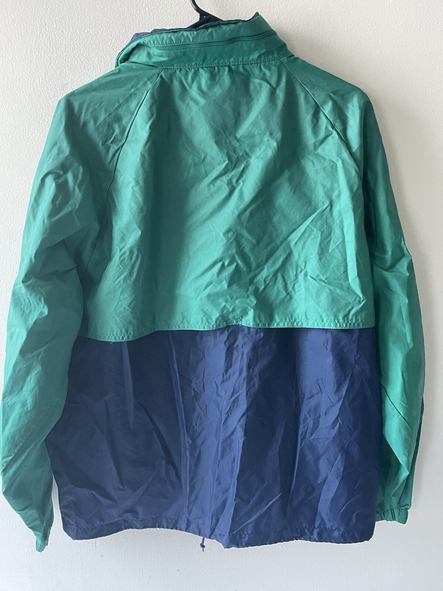 【あおき】Wilsonウィルソン古着フルジップブルゾンドローコードグリーン Vintage Wilson Tennis Staff Windbreaker Nylon Color Block