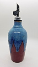 Hatfield Pottery Cruet or Jar in Red Firebrick With Blue. Oil Vinegar, Etc.