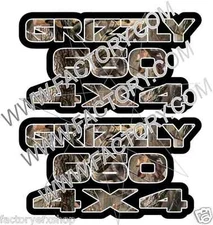 Grizzly 660 4x4 Camo Gas Tank Graphics Decal Sticker Atv Quad plastic car window
