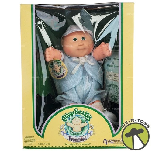 Cabbage Patch Kids Preemie Baby Boy Doll Blue Outfit 1983 Coleco 3870