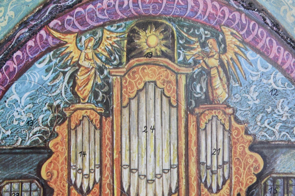 Vintage Germany Church Choir Rare Large Paper Christmas Advent Calendar - Image 4 of 4