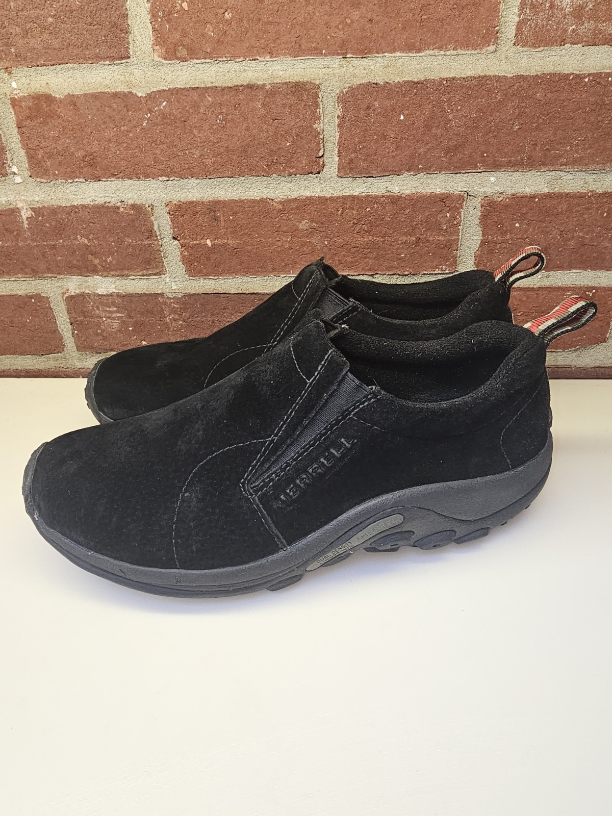 Merrell scarpe donna pelle mocassino taglia 9 5 nere pelle scamosciata slip on casual