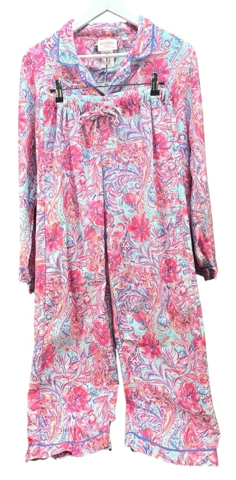 Conjunto de pijama adolescente Lilly Pulitzer X Pottery Barn niñas L Mermaid Cove manga larga Foto 2 de 4