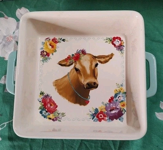 The Pioneer Woman Sweet Romance Cow 8X8 Square Ceramic Baking Dish