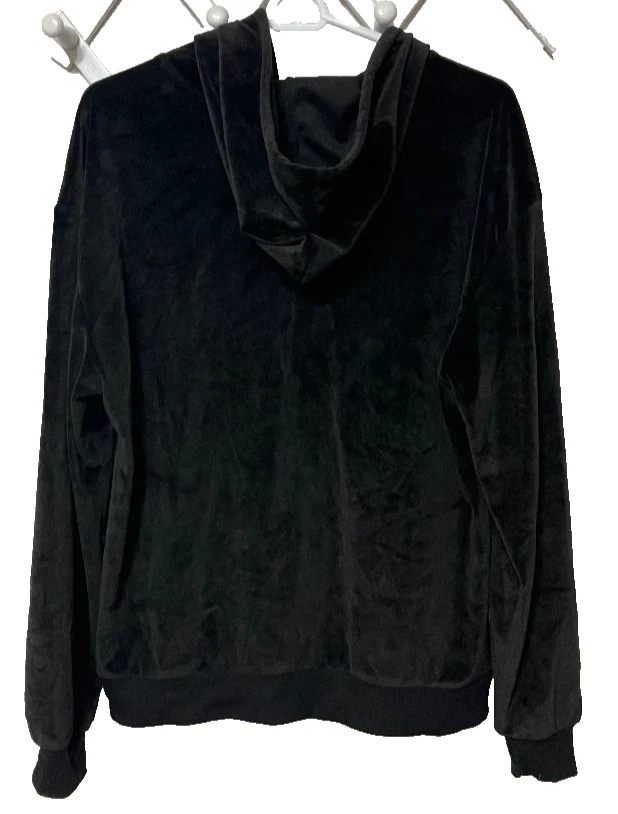 NBA Chicago Bulls Black Velour Zip Up Track Jacket Women’s Size Large - Image 2 of 4