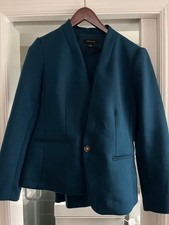 Ann Taylor Blue Jacket and Pants Suit Set - Size 8P Jacket, Size 12P Pants