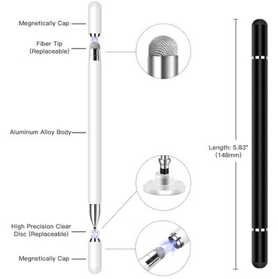 Magnetic Disc Stylus Pen for Touchscreen Devices