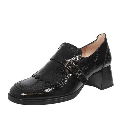 Hispanitas Leder Halbschuhe mit mittlerem Absatz schwarz - Größe 35 Damenschuhe