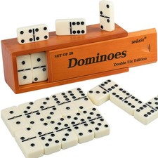 Smilejoy Dominos Set for Adults -Jumbo Size Dominoes Double Jumbo size, Ivory