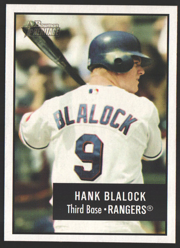 2003 Bowman Heritage Hank Blalock #75 card