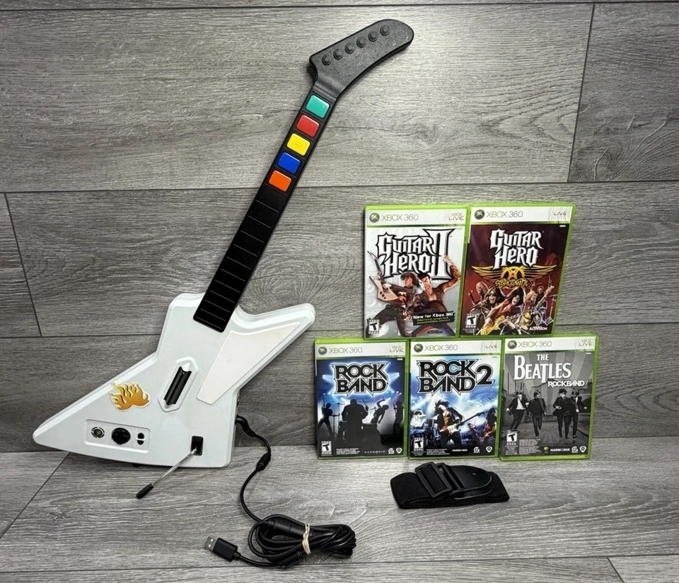 Guitar Hero II Xplorer Explorer Controlador Banda de Rock Beatles Paquete Lote Xbox 360 Foto 2 de 4
