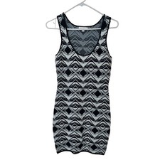 Jealous Tomato Dress Black White Geometric Print Sleeveless Bodycon Medium