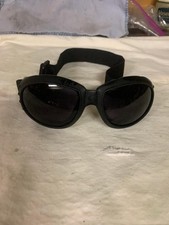 Premium Black Foam Padded Motorcycle  Fashion Goggles With Smoke Lens