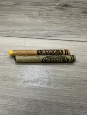 Binney Smith Crayola Crayons Green Yellow Set of 2 Vintage Collectible