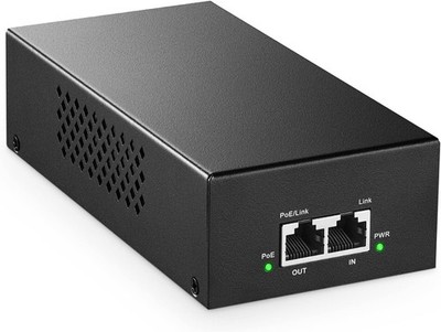 2.5 Gigabit PoE Injector 802.3af/at/bt 90W 2.5G/1G/100M Ethernet 328ft