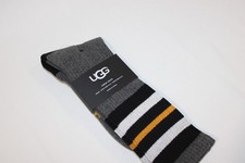 UGG Men's Charcoal Heather Cotton Blend Crew Socks 1-Pair Sock Size 10-13 NWT