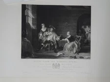 Scene From The Beggar's Opera 1855 Print Engraving G. S. Newton Engraved Finden