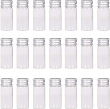 Maxmau 24 Sets 10Ml Glass Vials Small Bottles Mini Tiny Jars with Aluminum Screw