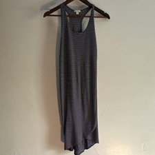 Gap Navy White Striped Knit Tank Dress Scoop Neck Midi Stretch Size S