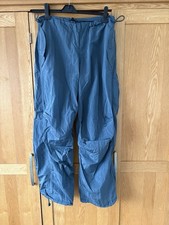 Iets Frans Urban Outfitters Blue Shiny Baggy Tech Trousers Size S