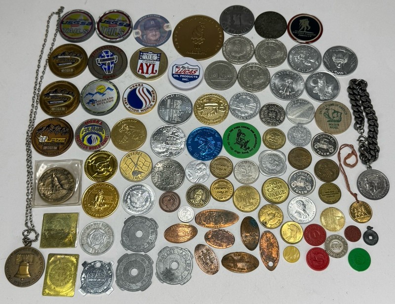 80+ VTG Coin Medal Token Pendant Euphormia Estate Mix Lot Sports Colorado Casino