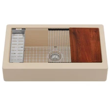 Karran USA QARWS-740 Quartz QARWS Series 34" Farmhouse Single - Beige