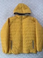Lands End Jacket Youth Large 14-16 Yellow Puffer Hooded Sherpa Lined Winter