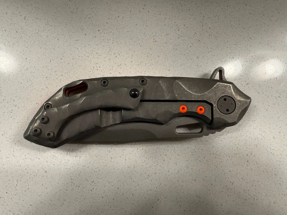 Olamic Cutlery Wayfarer 247 M390 Stonewashed Hammer finish Used see description  - Image 3 of 4