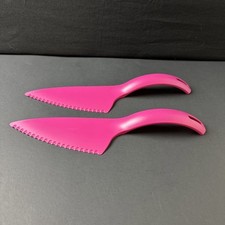 Tupperware Cake Pie Cutter Pink Server Knife Slicer Spatula Vintage Style Set 