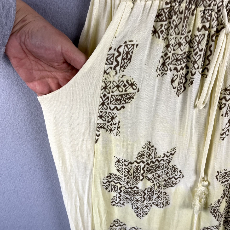 Juicy Couture цветочный кисточки макси платье женщин средний желтый Джерси гавайский - Изображение 4 из 4