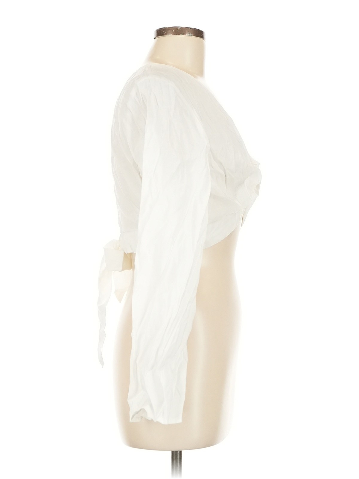 Divided by H&M Women Ivory Long Sleeve Blouse M thumbnail 3