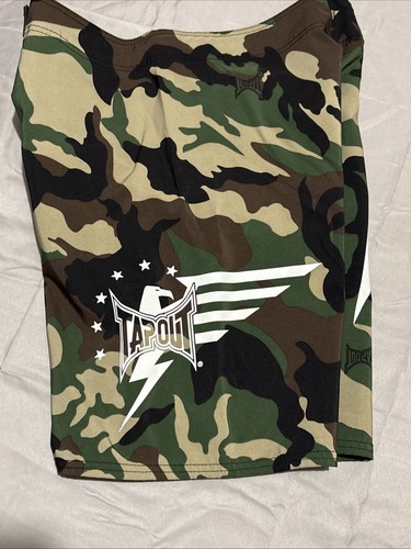 Tapout Woodland Camo Fight Shorts Mens 34 MMA UFC Logo Spellout Board Shorts - Picture 13 of 13