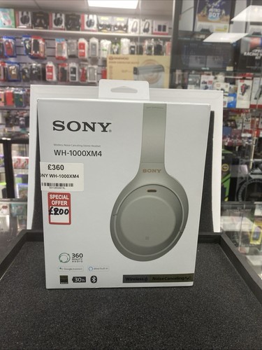 Sony WH-1000XM4 Kabellose Kopfhörer mit Geräuschunterdrückung - Silber - Bild 1 von 5