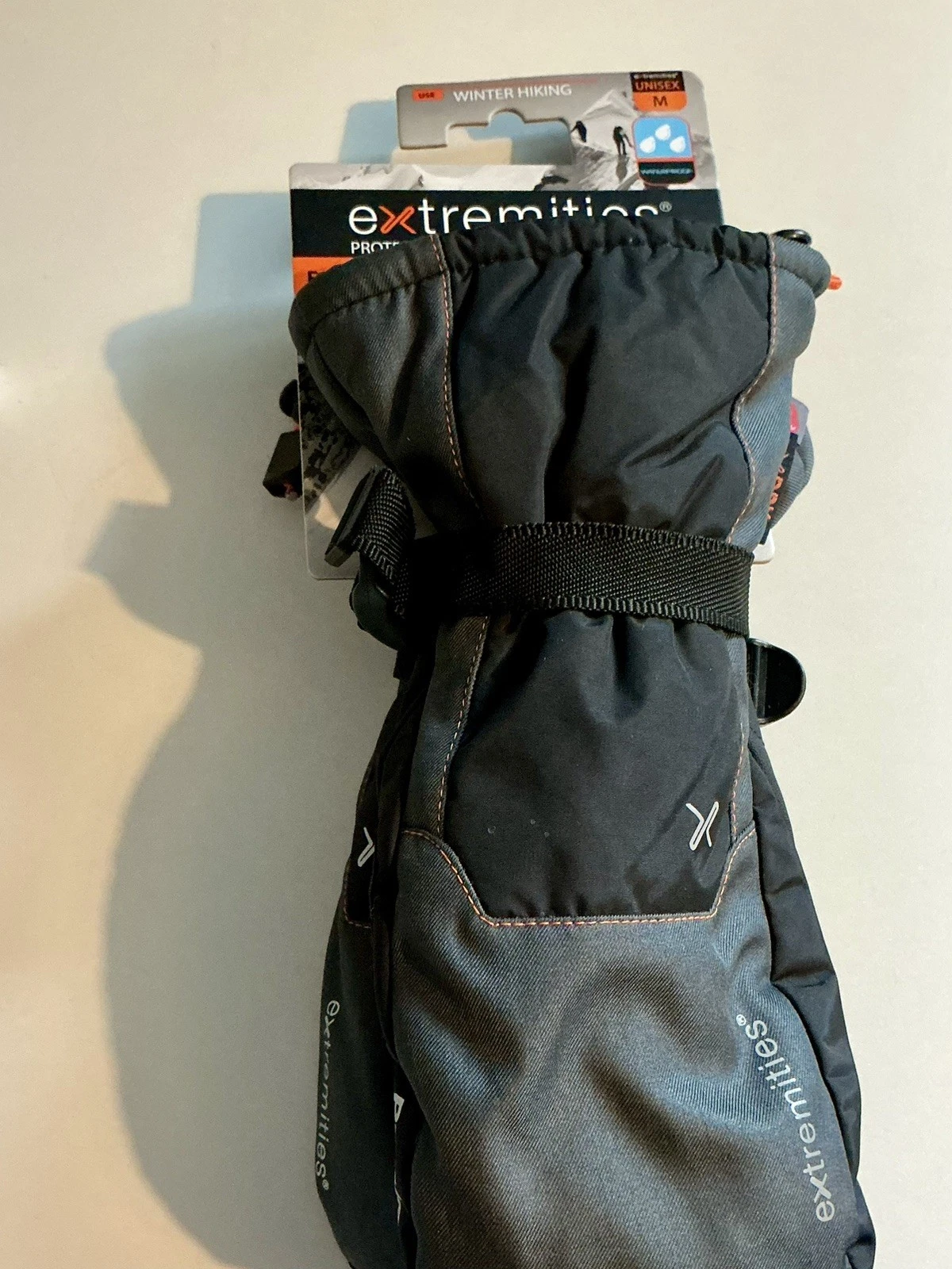 EXTREMITIES - TORRES PEAK MITT - UNISEX M - WINTER HIKING GREY/BLACK WATERPROOF