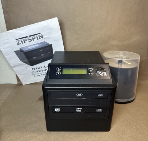zipspin cd dvd duplicator D121-LS PRO Tested Works! With DVD+R Stack!
