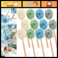 12 Pcs Large Loofah on a Stick - Long Handle Back Scrubber  Exfoliating Bath Sp