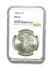 1884 O $1 Morgan Silver One Dollar MS63 New Orleans NGC