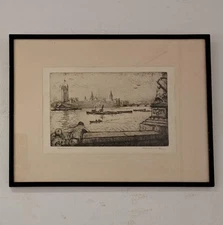 Russell Sidney Reeve (1895-1970) Vintage Framed Etching Westminster
