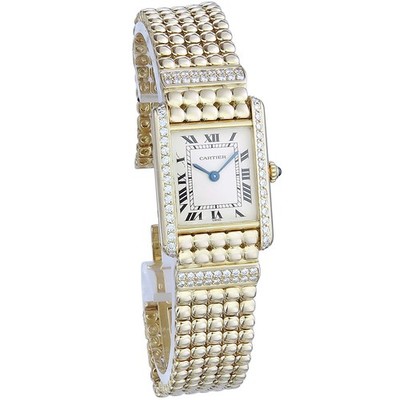 Cartier Tank Louis Cartier 18 Karat Goldband Diamanten