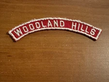 BSA, 1950’s Woodland Hills (CA) Red and White Community Half Strip (RWHS)