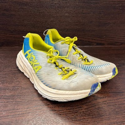Hoka One One Rincon 3 Men Sneaker Size 10D Blue Yellow Athletic Cushion Running 