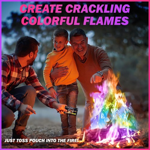 12 Pack Colorful Flames Magic Fire Packets Pit for Campfires 12 - Picture 2 of 7
