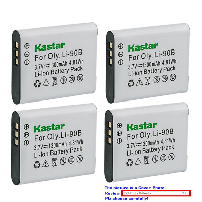 Kastar Replacement Battery for Olympus Li-90B 92B UC-90 & Olympus Stylus SH-1