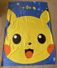 Vintage Pikachu Pokemon Duvet Cover Double Sided Handmade EUC 82  x 56  