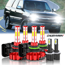 For Tahoe 2001-2006 6x Combo LED Headlight High Low Beam Fog Light Bulbs